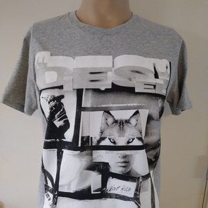 Diesel Mens Wolf Rule Printed Light Gray